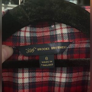 NWOT Brooks Brothers Red and Blue Plaid Flannel Shirt.. Size:6